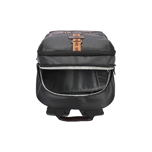 Gear Classic 6 18"/31L Antitheft Large Faux Leather Water Resistant Laptop backpack/Laptop backpack/Casual Backpack/Daypack/Travel Backpack/College Bag For Men/Women(Black-Brown) - Image 4