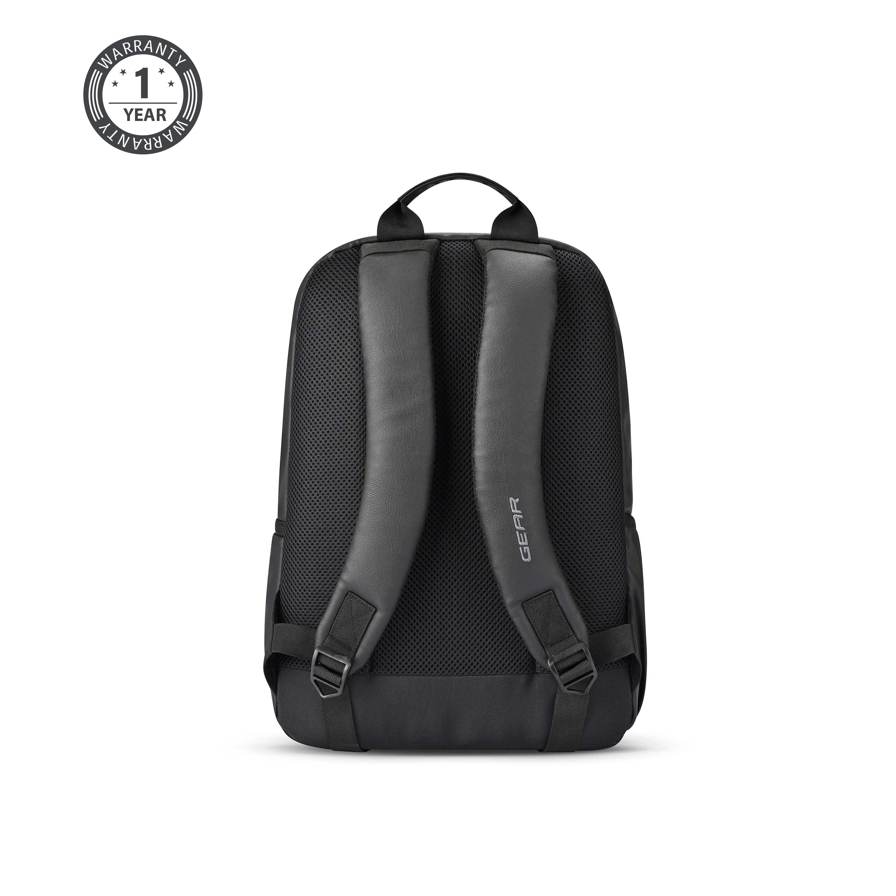 Gear Classic 4 Faux Leather (Without Anti Theft) 16"/20L Medium Water Resistant Laptop Backpack/Casual Backpack/Daypack/Travel Backpack/College Bag For Men/Women(Black - Black) - Image 8