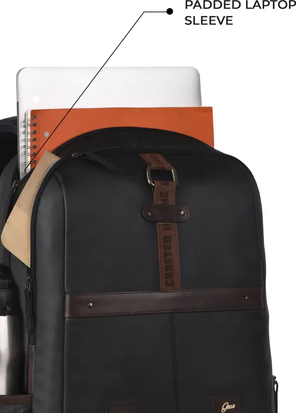 Gear Classic Anti Theft Faux Leather 31L (Black-Brown) - Image 5