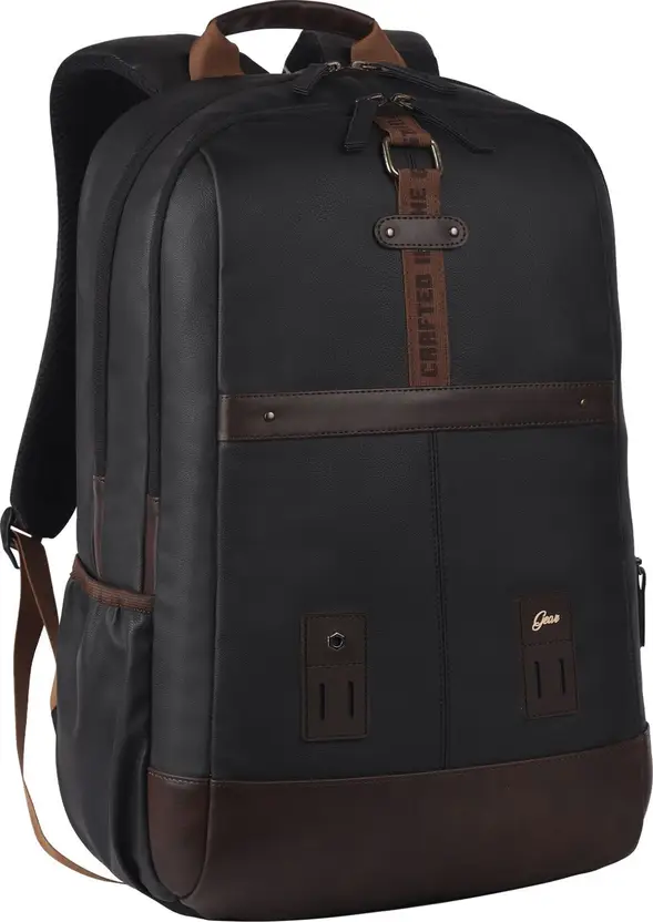Gear Classic Anti Theft Faux Leather 31L (Black-Brown) - Image 9