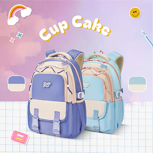 Gear Cupcake 18"/32L Large Water Resistant School Bag | Casual Backpack | Daypack | Travel Backpack | Kids Bag for Boys/Girls (Blue - Cream) - Image 9