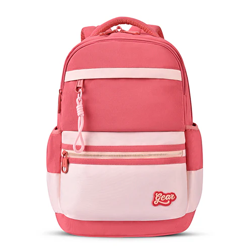 Gear Delight 18"/30L Large Water Resistant School Bag | Casual Backpack | Daypack | Travel Backpack | Kids Bag for Boys/Girls (Red - Pink)