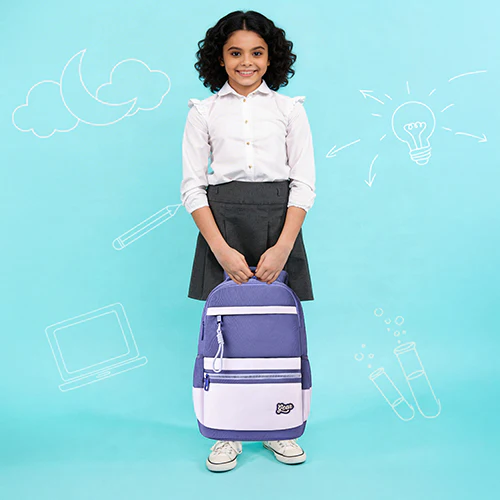 Gear Delight 18"/30L Large Water Resistant School Bag | Casual Backpack | Daypack | Travel Backpack | Kids Bag for Boys/Girls (Purple - Purple) - Image 2