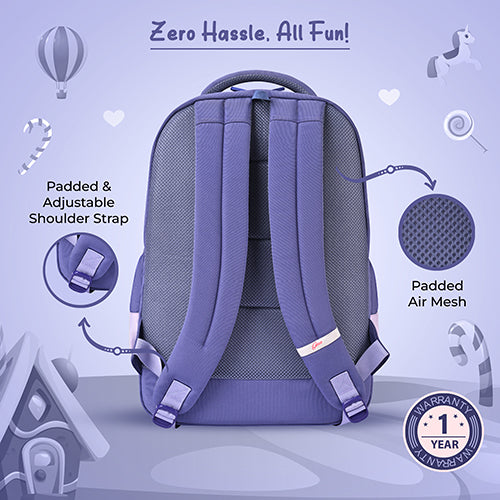 Gear Delight 18"/30L Large Water Resistant School Bag | Casual Backpack | Daypack | Travel Backpack | Kids Bag for Boys/Girls (Purple - Purple) - Image 5