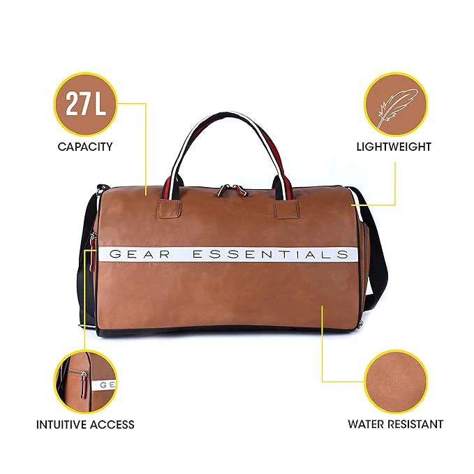 Gear Essentials 27L Duffel (Tan-Black) - Image 5