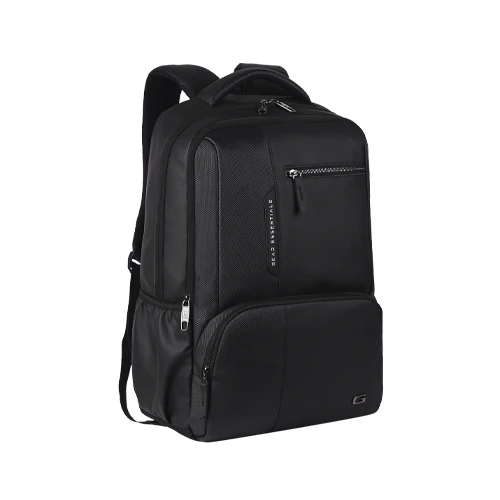 Gear Vintage 2 19"/31L anti theft faux leather Medium Water Resistant Laptop Backpack/Casual Backpack/Daypack/Travel Backpack/College Bag For Men/Women(Pitch Black - Black) - Image 7