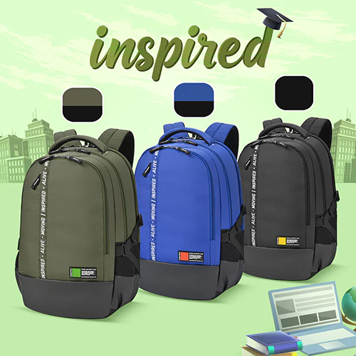 Gear Inspired 19"/36L Large Water Resistant School Bag | Casual Backpack | Daypack | Travel Backpack | Kids Bag for Boys/Girls (Olive - Black) - Image 6