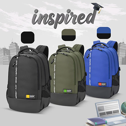 Gear Inspired 19"/36L Large Water Resistant School Bag | Casual Backpack | Daypack | Travel Backpack | Kids Bag for Boys/Girls (Black - Black) - Image 7
