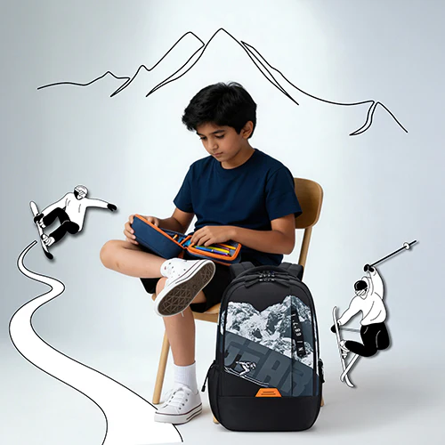Gear New Alpine 19"/36L Large Water Resistant School Bag | Casual Backpack | Daypack | Travel Backpack | Kids Bag for Boys/Girls (Black - Black) - Image 2