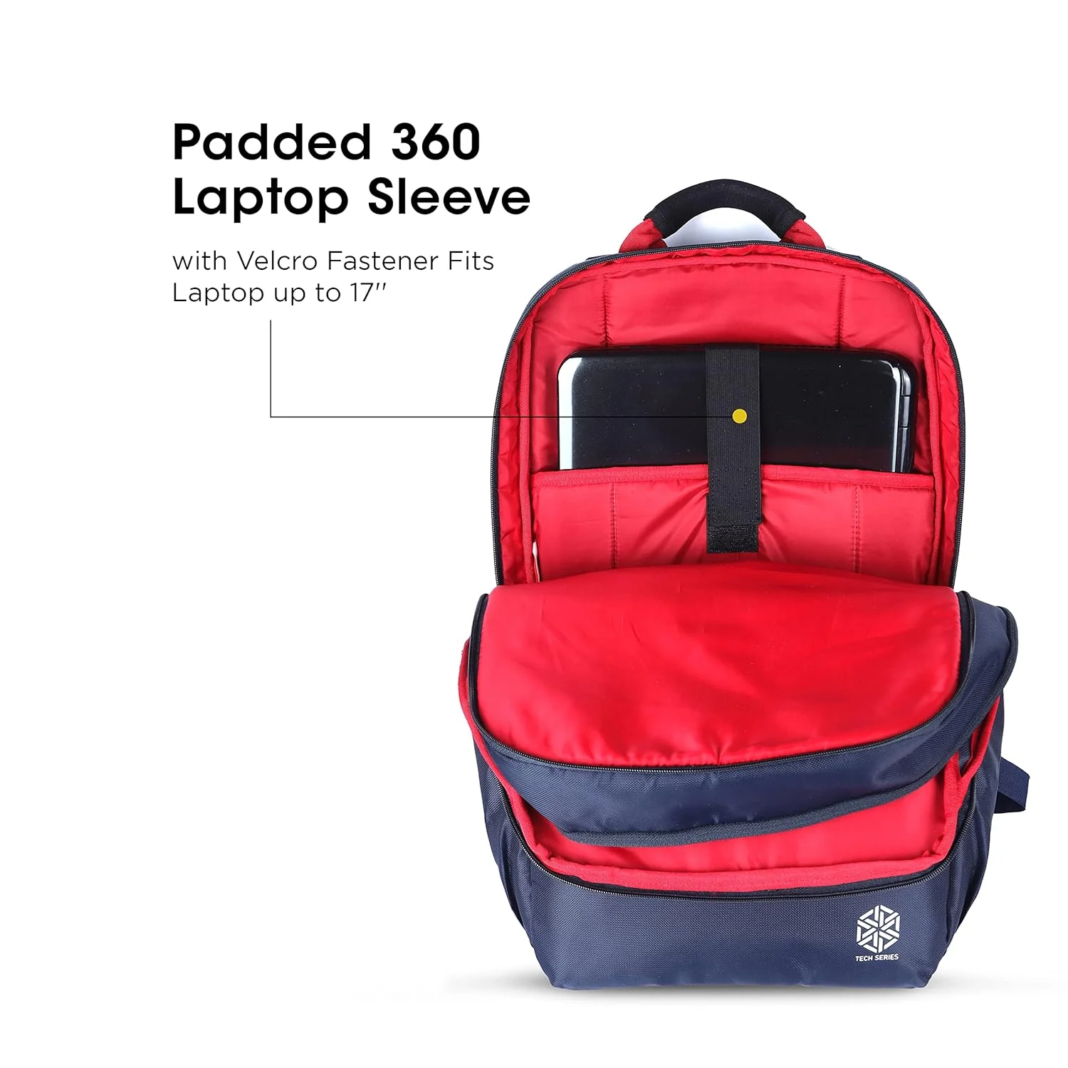Gear LOGI-Q 27L Backpack with Trolley Sleeve for Men/Women (Navy-Red) - Image 7
