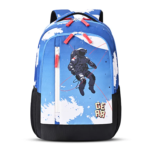 Gear Lost In Space 19"/37L Large Water Resistant School Bag | Casual Backpack | Daypack | Travel Backpack | Kids Bag for Boys/Girls (Blue - Red)