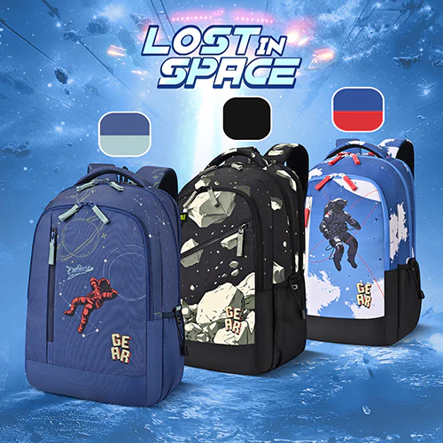 Gear Lost In Space 17"/30L Large Water Resistant School Bag | Casual Backpack | Daypack | Travel Backpack | Kids Bag for Boys/Girls (Navy - Mint) - Image 4