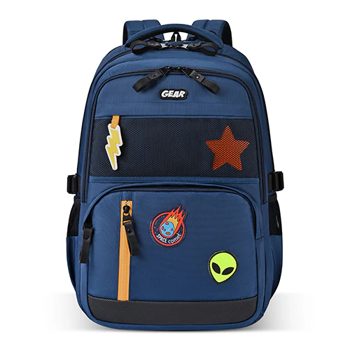 Gear Pop Star 18.5"/35L Large Water Resistant School Bag | Casual Backpack | Daypack | Travel Backpack | Kids Bag for Boys/Girls (Blue - Yellow)