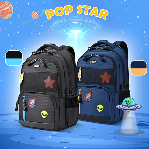 Gear Pop Star 18.5"/35L Large Water Resistant School Bag | Casual Backpack | Daypack | Travel Backpack | Kids Bag for Boys/Girls (Blue - Yellow) - Image 5