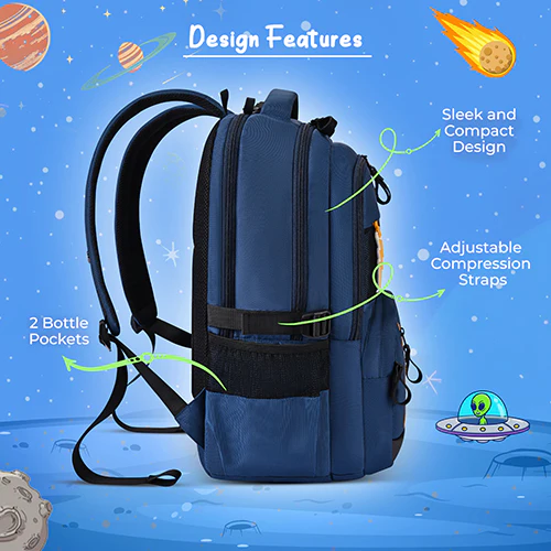Gear Pop Star 18.5"/35L Large Water Resistant School Bag | Casual Backpack | Daypack | Travel Backpack | Kids Bag for Boys/Girls (Blue - Yellow) - Image 6