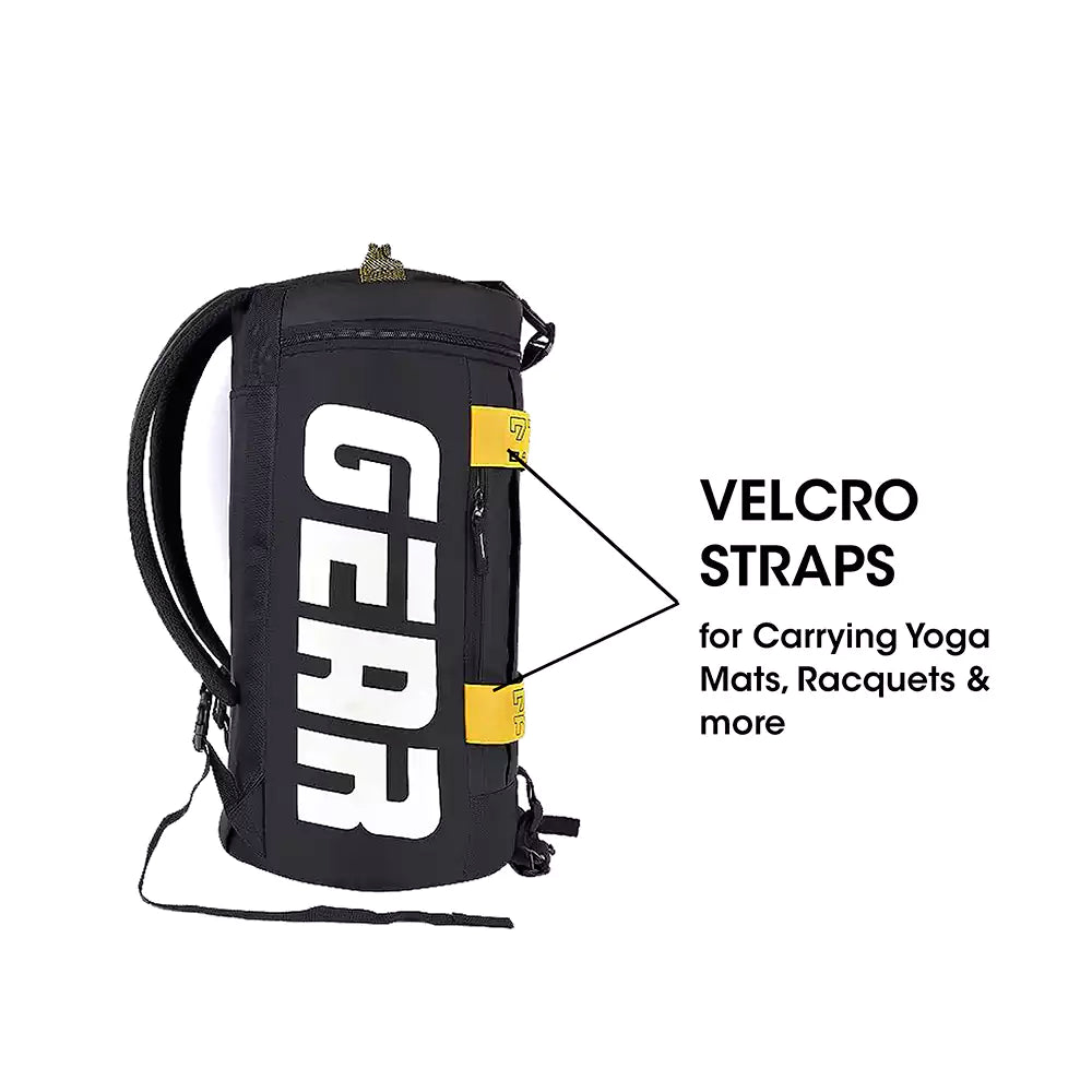 Gear Statement Maxis 34L Large Hybrid Convertible Duffle Backpack Black Yellow - Image 5