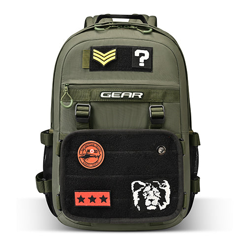 Gear Tactical 18"/30L Large Water Resistant School Bag | Casual Backpack | Daypack | Travel Backpack | Kids Bag for Boys/Girls (Olive - Olive)