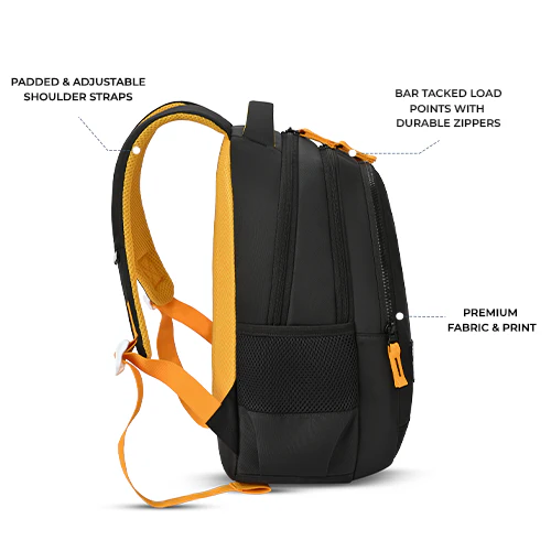 Giant Monster Backpack 15 Inch (Black-Yellow) - Image 7