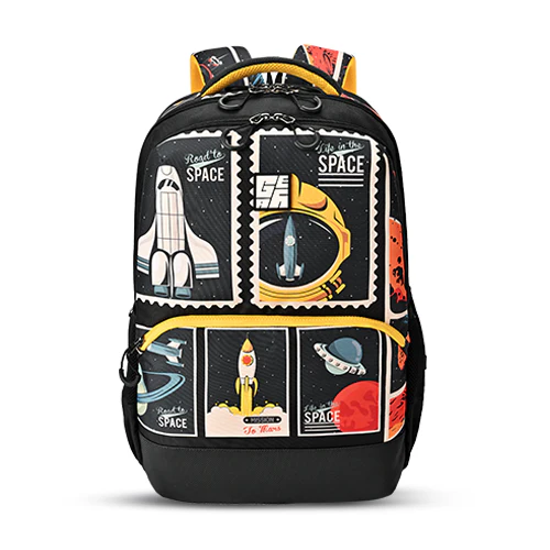 Astronomical Stamp Backpack 19 Inch (Black-Yellow)