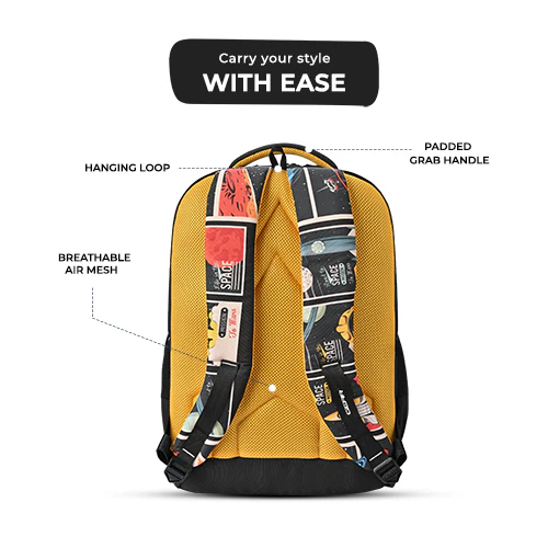 Astronomical Stamp Backpack 19 Inch (Black-Yellow) - Image 6