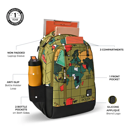 Grid Backpack 19 Inch (Green-Black) - Image 2