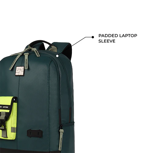 Hipster 31L anti theft water resistant backpack (Teal-Fl. Green) - Image 10