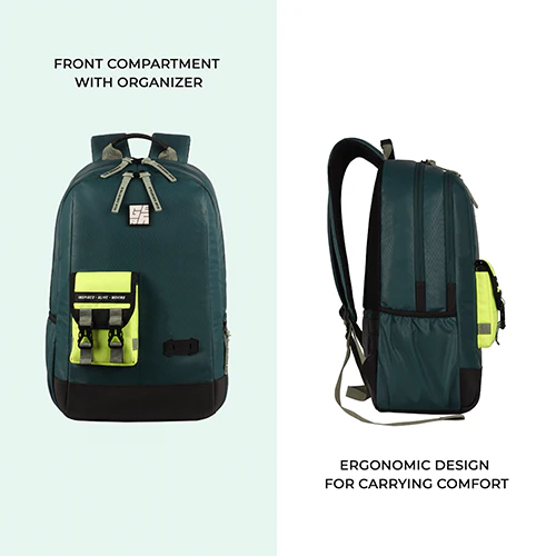 Hipster 31L anti theft water resistant backpack (Teal-Fl. Green) - Image 8