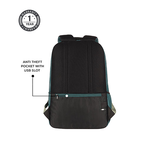 Hipster 31L anti theft water resistant backpack (Teal-Fl. Green) - Image 9