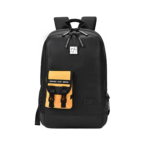 Hipster 31L anti theft water resistant backpack (Black-Yellow)
