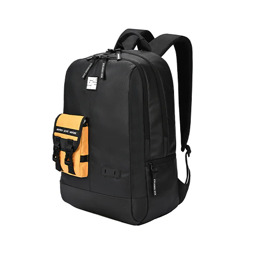 Hipster 31L anti theft water resistant backpack (Black-Yellow) - Image 2
