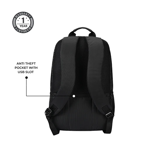 Hipster 31L anti theft water resistant backpack (Black-Yellow) - Image 8