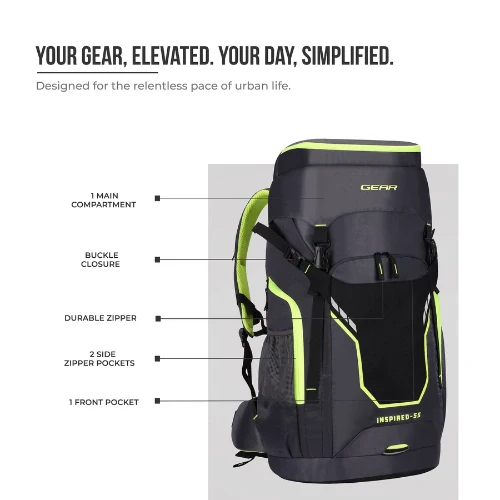 INSPIRED RUCKSACK 55L (GREY FL. GREEN) - Image 4