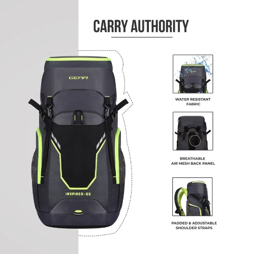 INSPIRED RUCKSACK 55L (GREY FL. GREEN) - Image 6