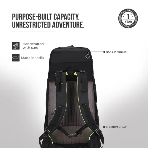 NAVIGATOR RUCKSACK 55L (BLACK - GREEN) - Image 7