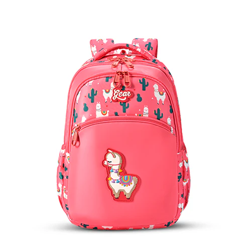 Llama Backpack 17 Inch (Pink-Green)