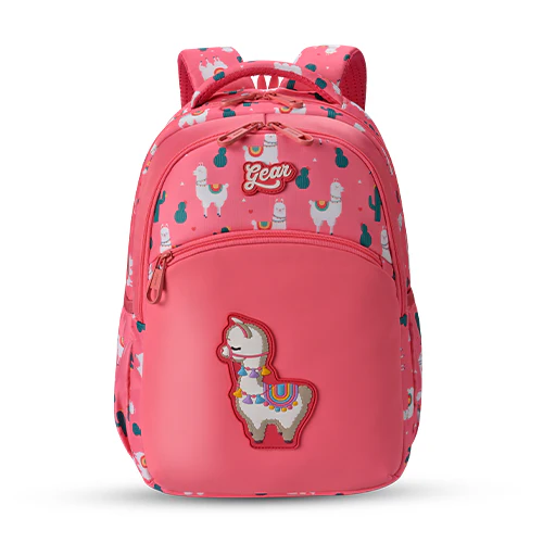 Llama Backpack 15 Inch (Pink-Green)