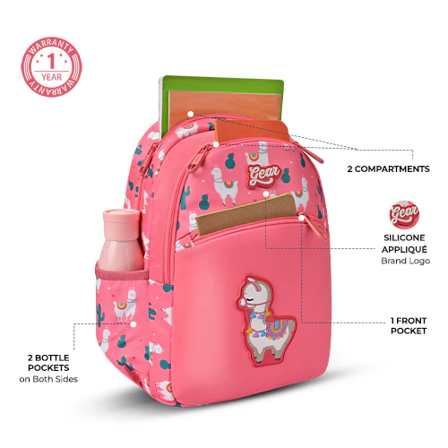 Llama Backpack 15 Inch (Pink-Green) - Image 3