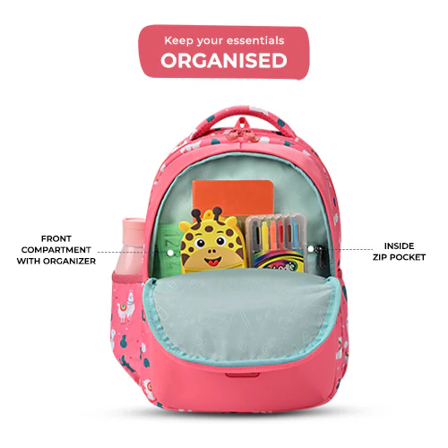 Llama Backpack 15 Inch (Pink-Green) - Image 4