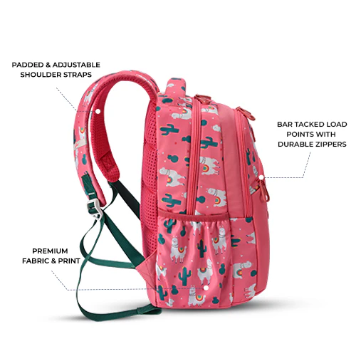 Llama Backpack 15 Inch (Pink-Green) - Image 7