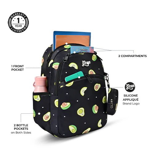 Avocado Backpack 15 Inch (Black-Green) - Image 2