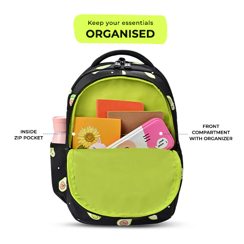 Avocado Backpack 15 Inch (Black-Green) - Image 4
