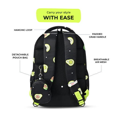 Avocado Backpack 15 Inch (Black-Green) - Image 6