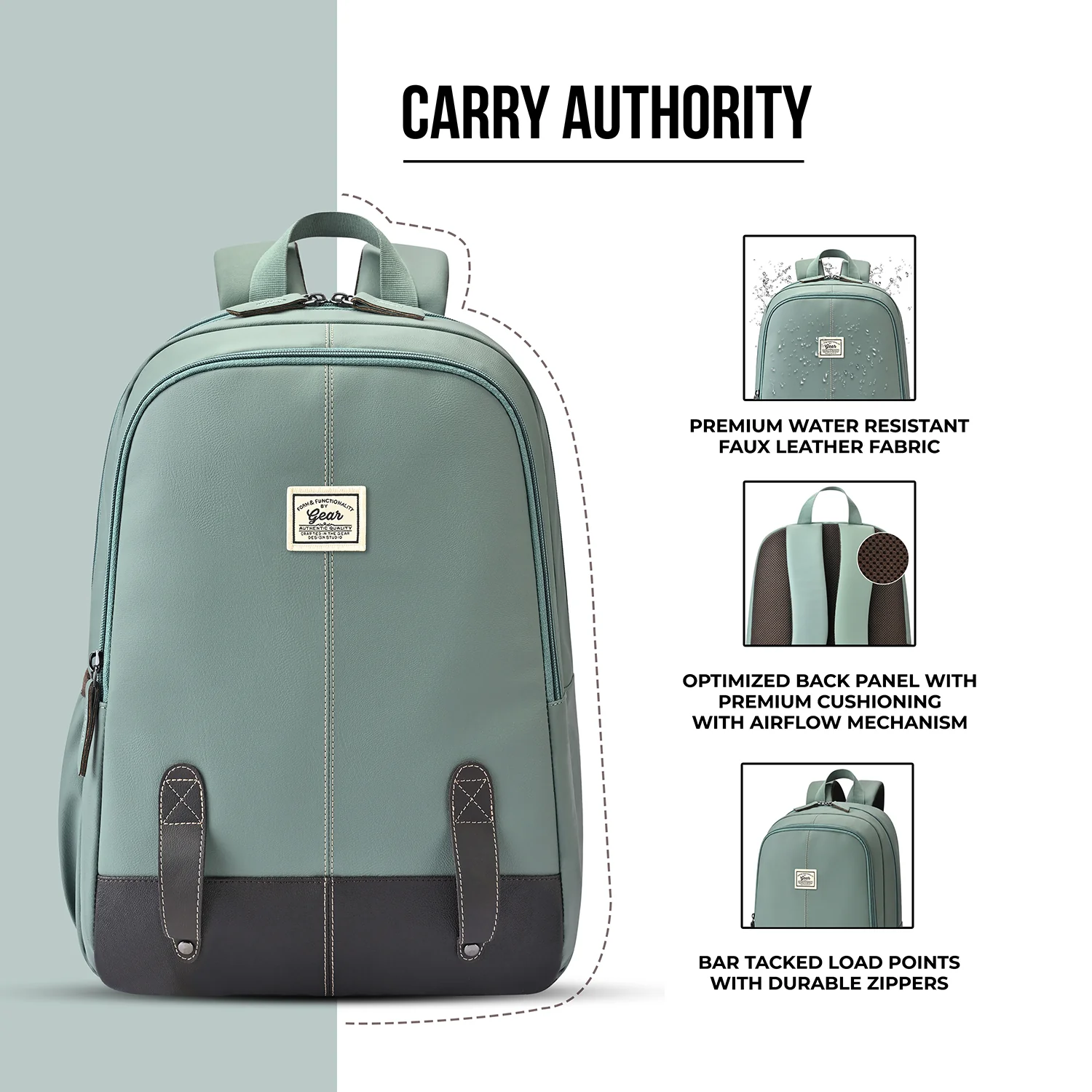 Gear Eco Classic 16” Daypack | Casual Backpack | Travel backpack for Men/Women (PISTA - BROWN) - Image 4