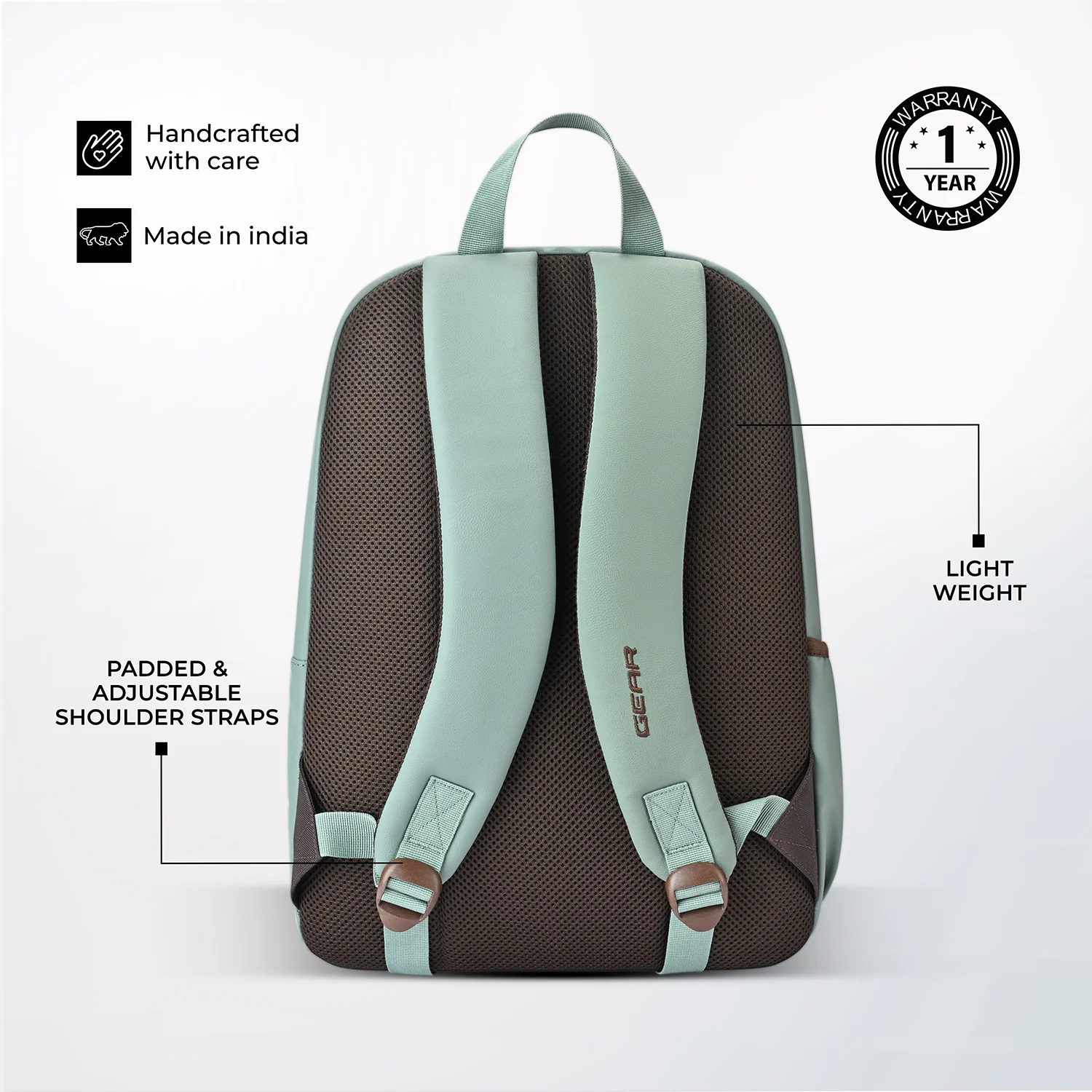 Gear Eco Classic 16” Daypack | Casual Backpack | Travel backpack for Men/Women (PISTA - BROWN) - Image 7