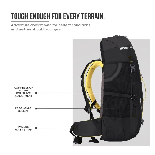 NAVIGATOR RUCKSACK 55L (BLACK- YELLOW) - Image 6