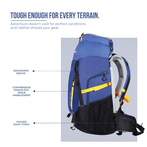 OVERLAND RUCKSACK 55L (BLUE YELLOW) - Image 4