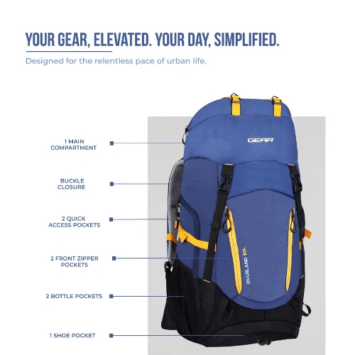 OVERLAND RUCKSACK 55L (BLUE YELLOW) - Image 6