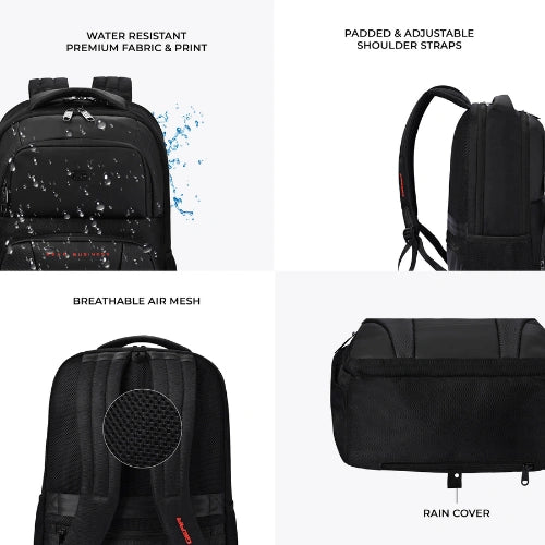 Gear NG Fortuner Business 18"/16L Medium Anti Theft Water Resistant Laptop Backpack/Casual Backpack/Daypack/Travel Backpack/College Bag For Men/Women (Black) - Image 4