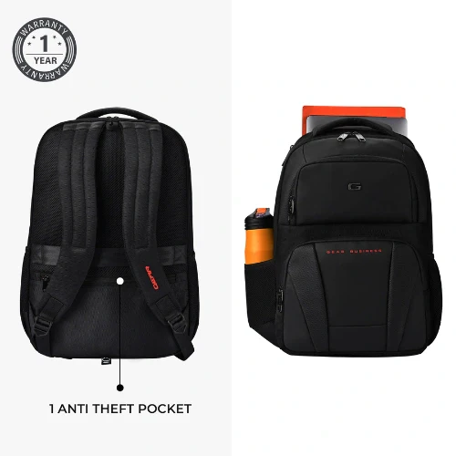Gear NG Fortuner Business 18"/16L Medium Anti Theft Water Resistant Laptop Backpack/Casual Backpack/Daypack/Travel Backpack/College Bag For Men/Women (Black) - Image 5