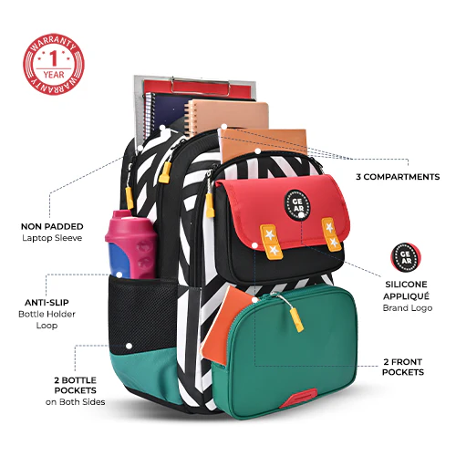 Play Block Backpack 17 Inch (Red-Green) - Image 3